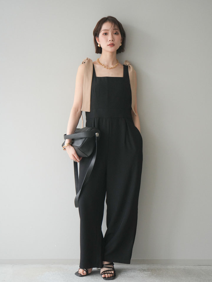 [SET]ショルダーリボンサロペット+選べるアクセセット(2set)