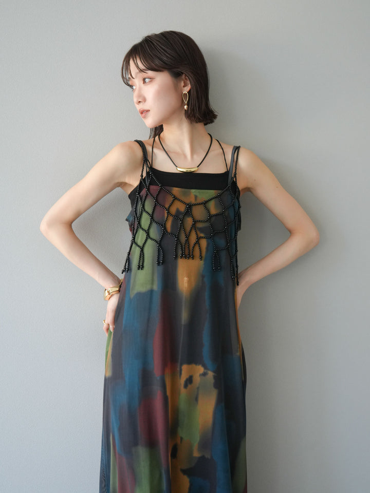 [予約]ビーズビスチェ/チャコール