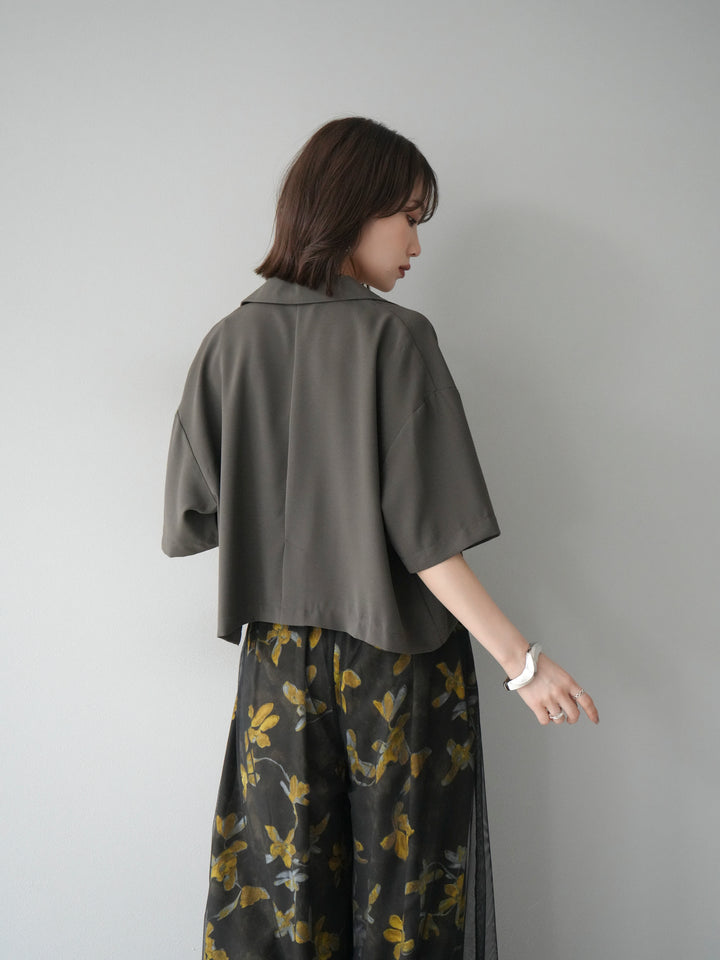 [予約]ハーフショートジャケット/チャコール