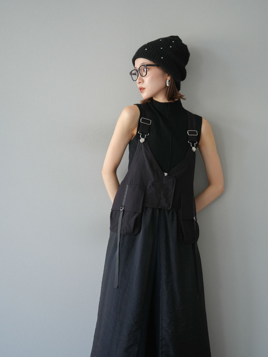 [予約]タクティカルベストオーガンザワンピース/ブラック