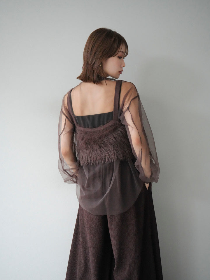 [予約]シャギーニットビスチェ/ブラウン