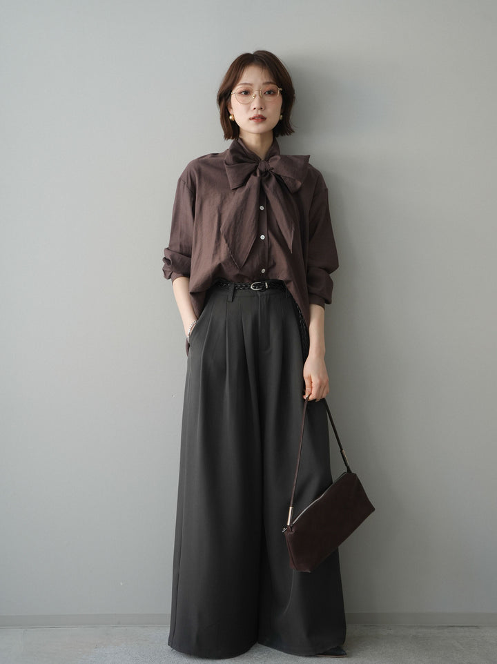 [SET]シアーボウタイブラウス+シアーボウタイブラウス(2set)