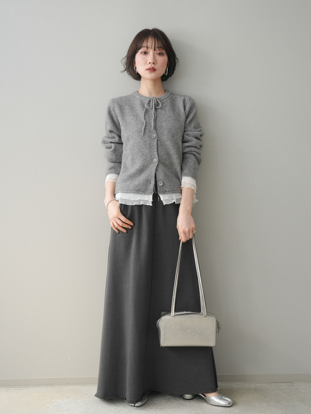 [予約]スウェットフレアロングスカート/sumikuro