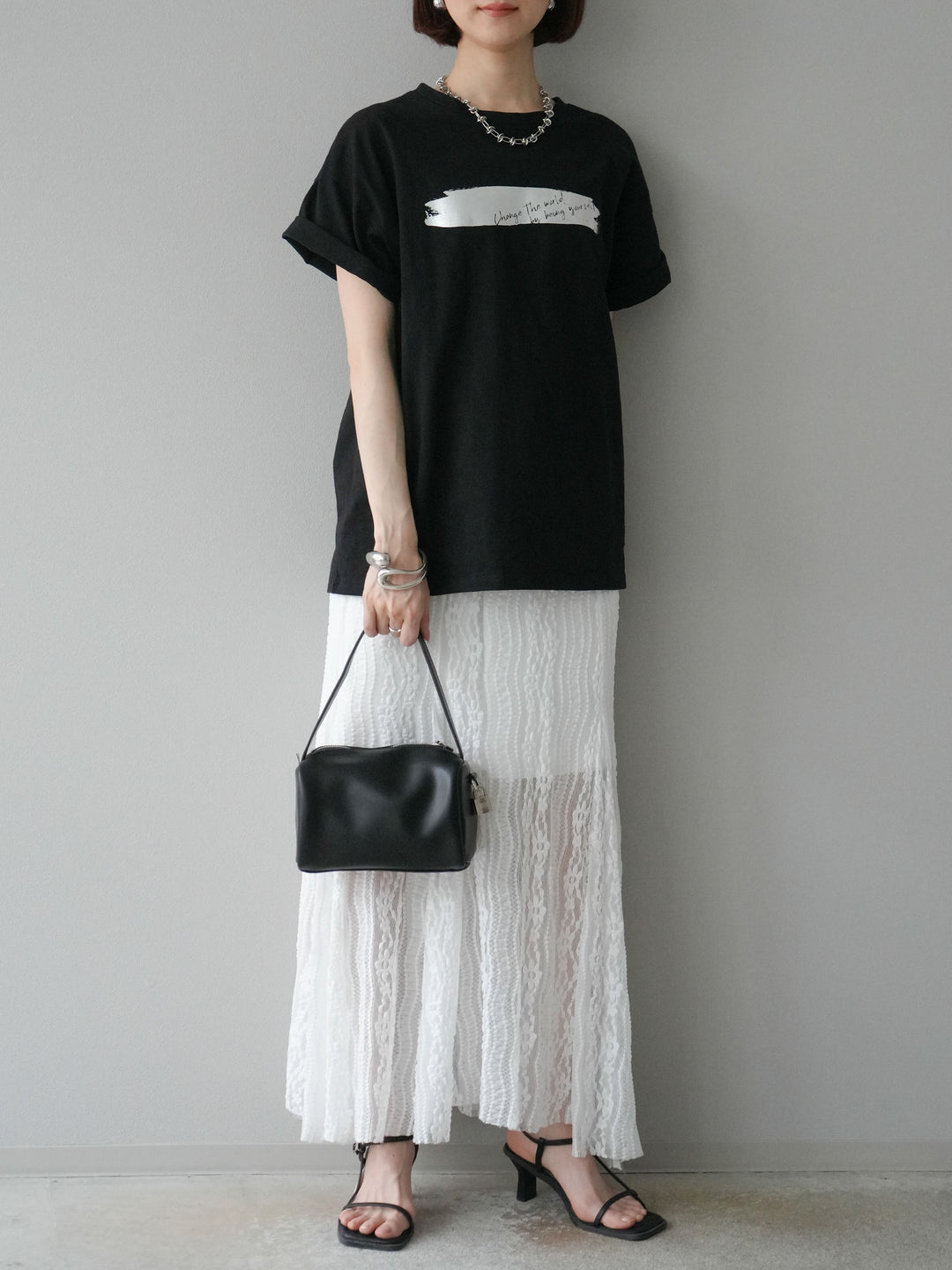 [予約]レースナロースカート/ホワイト