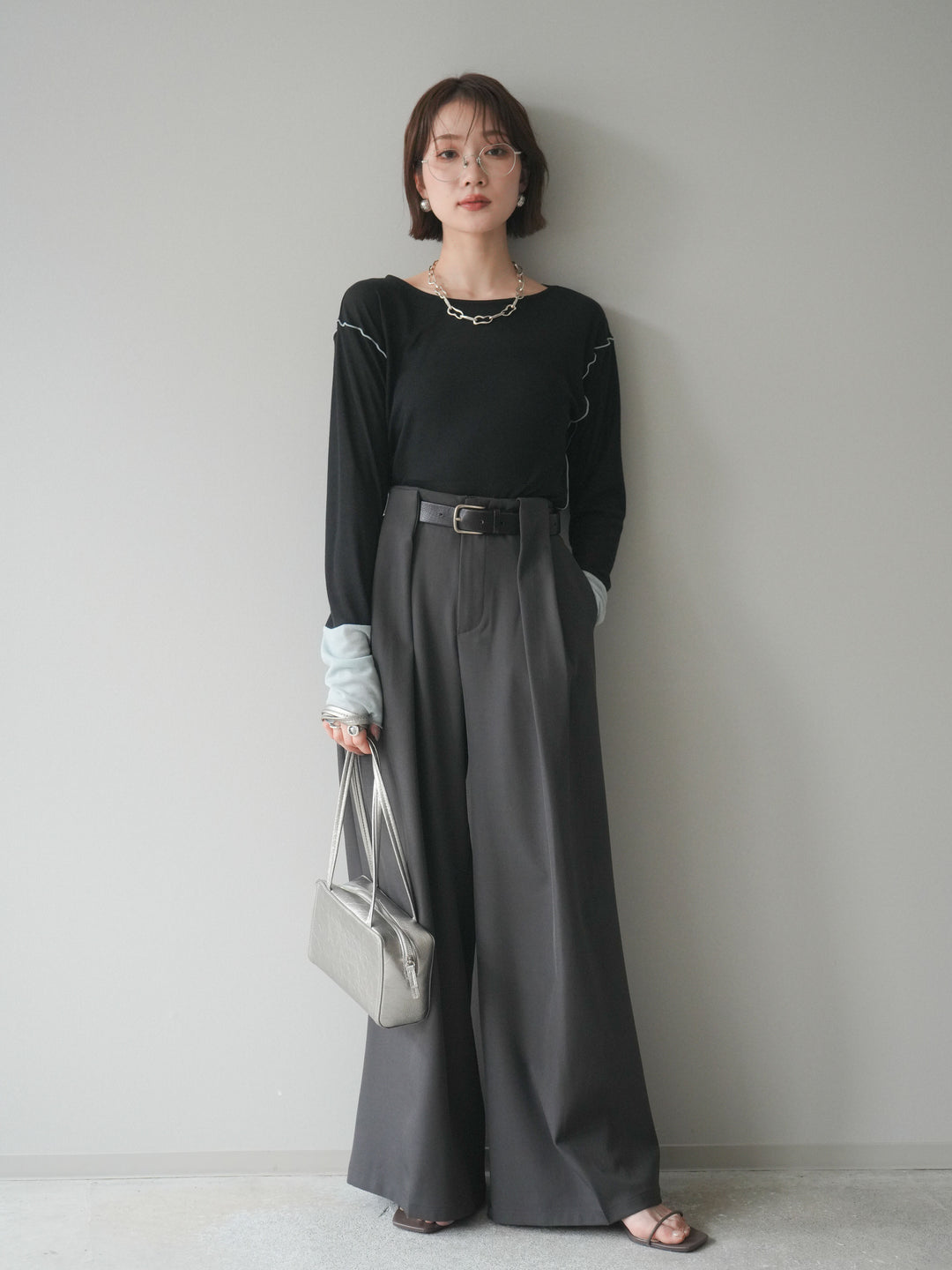 [SET]配色メロウトップス+配色メロウトップス(2set)