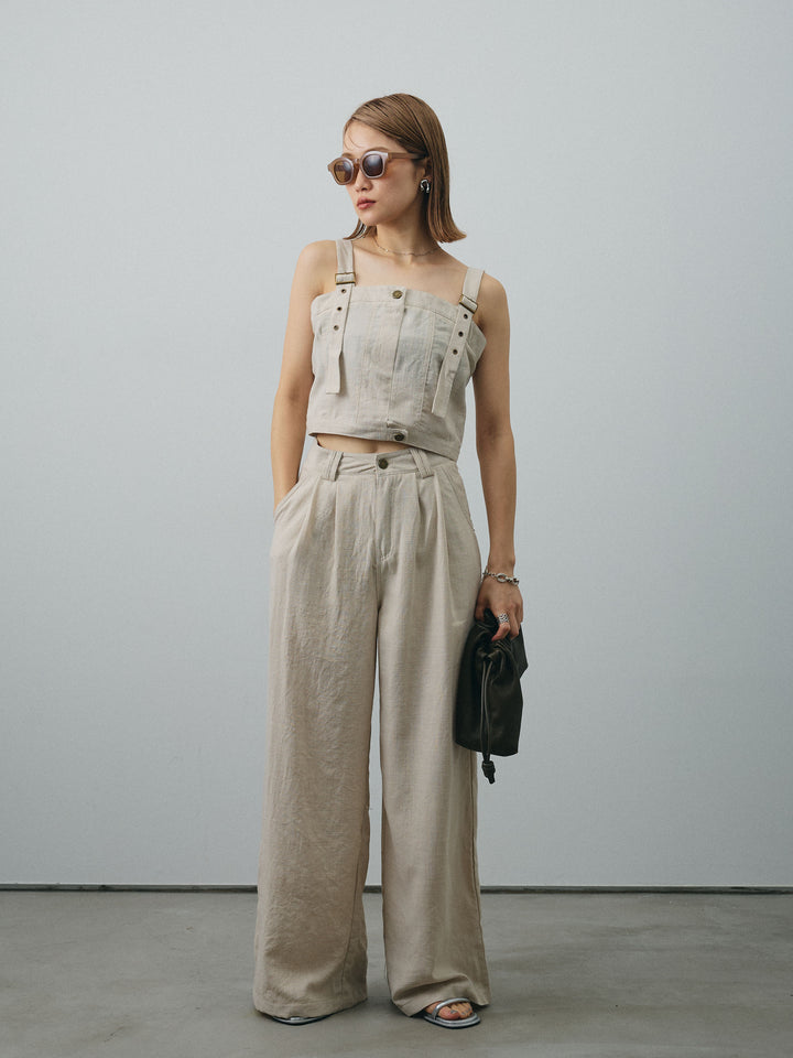 [SET]リネンライクビスチェ＆ワイドパンツSET UP+リネンライクビスチェ＆ワイドパンツSET UP(2set)