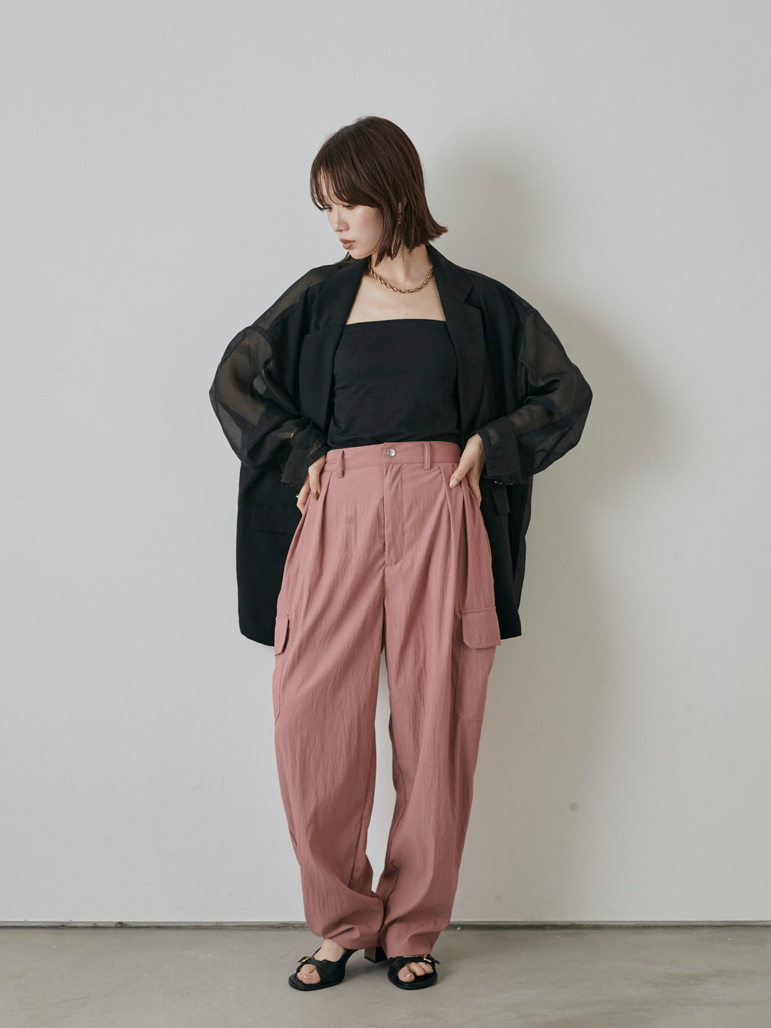 [予約]ミリタリーカーゴパンツ/ピンク