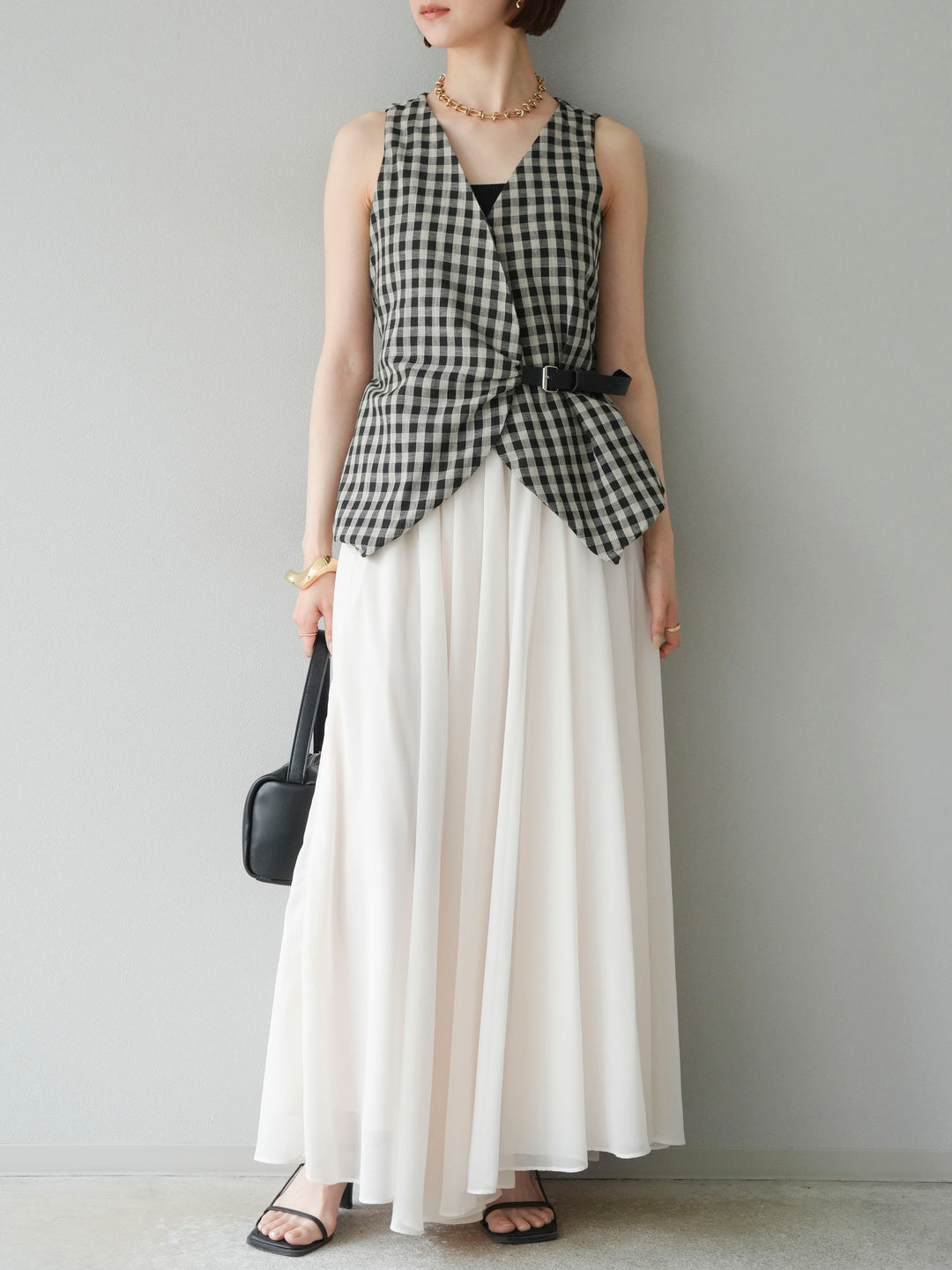 [予約]シフォンフレアスカート/アイボリー