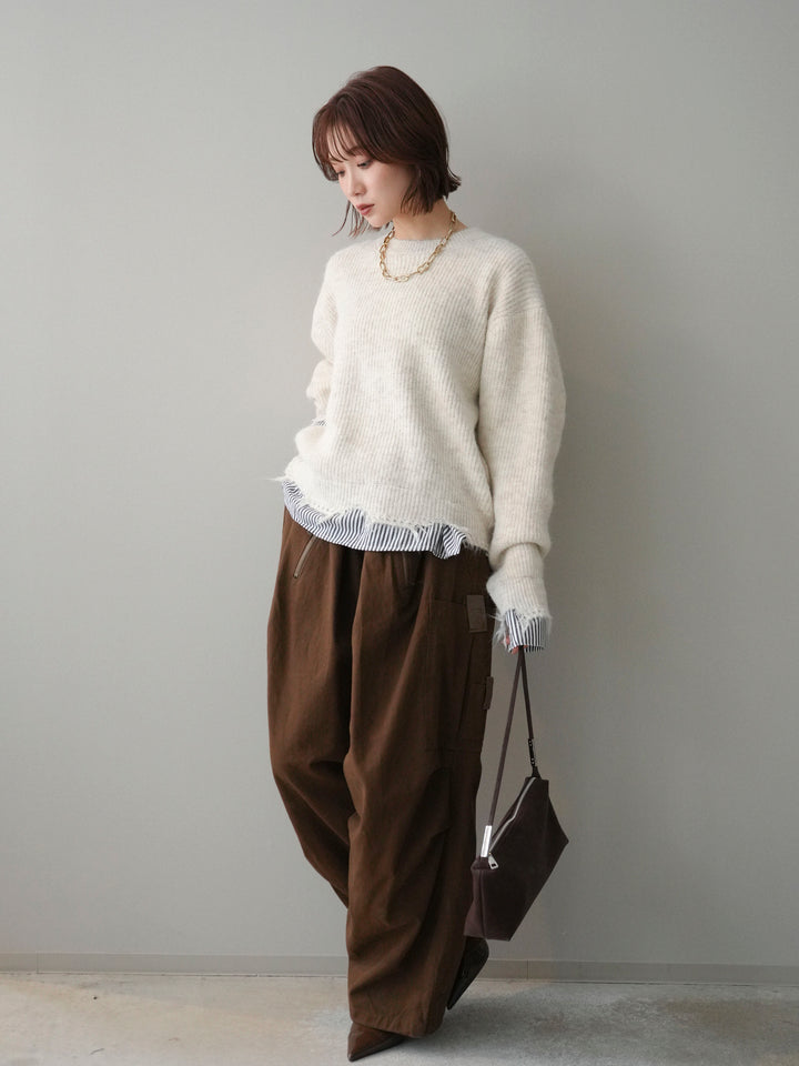 [予約]コットンタックループパンツ/brown