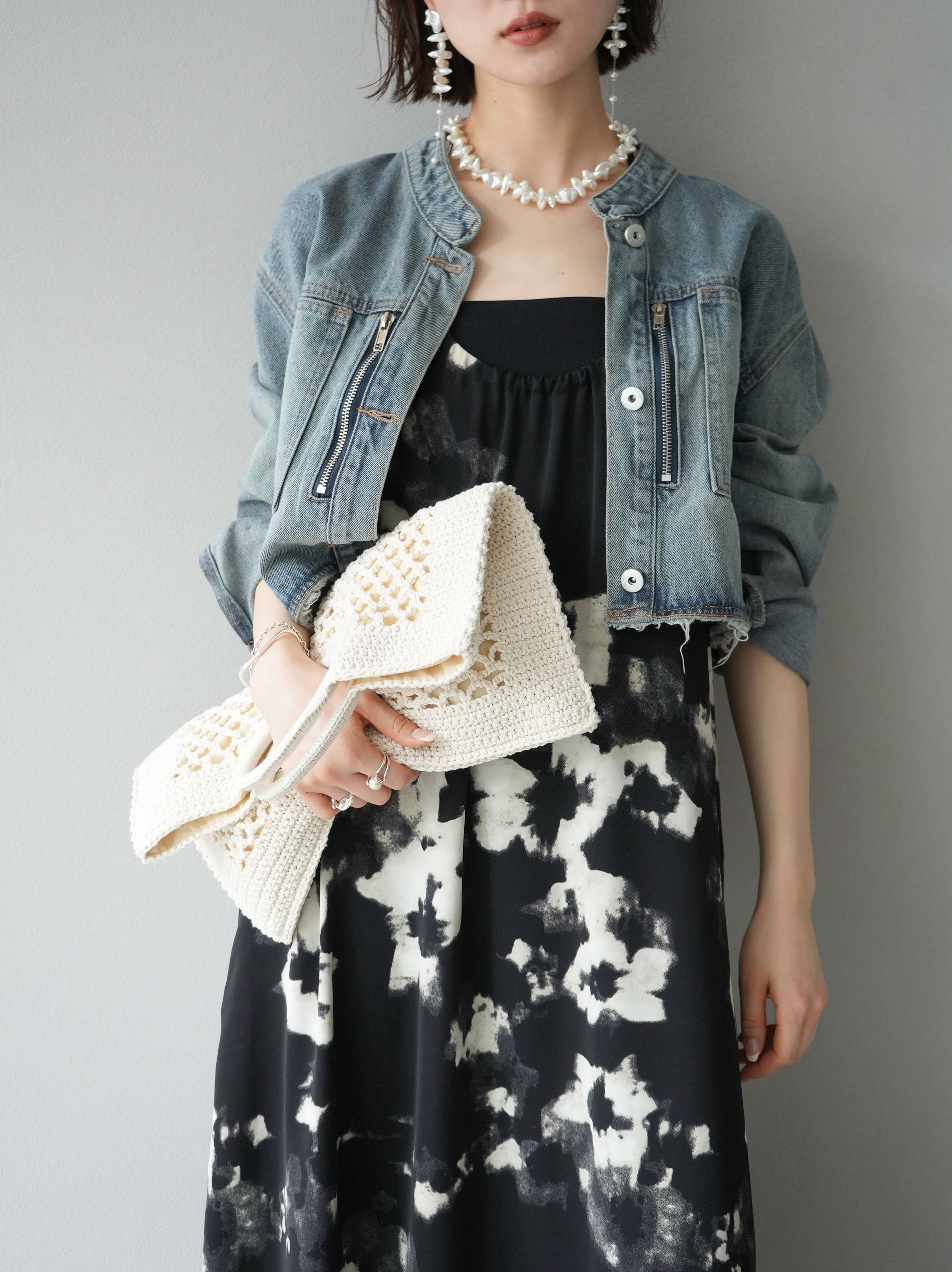 予約]リングハンドルマクラメトートバッグ/ホワイト – Lumier