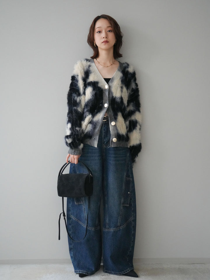 [予約]カーゴデザインコクーンデニムパンツ/navy