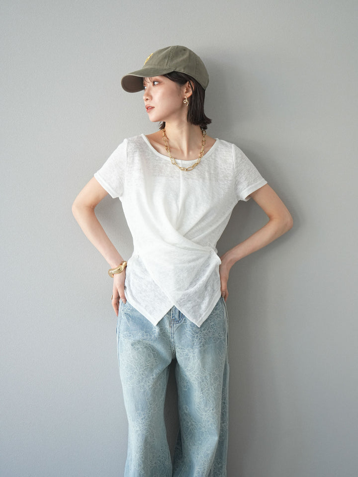 [予約]カシュクールシアーニットプルオーバー/ホワイト