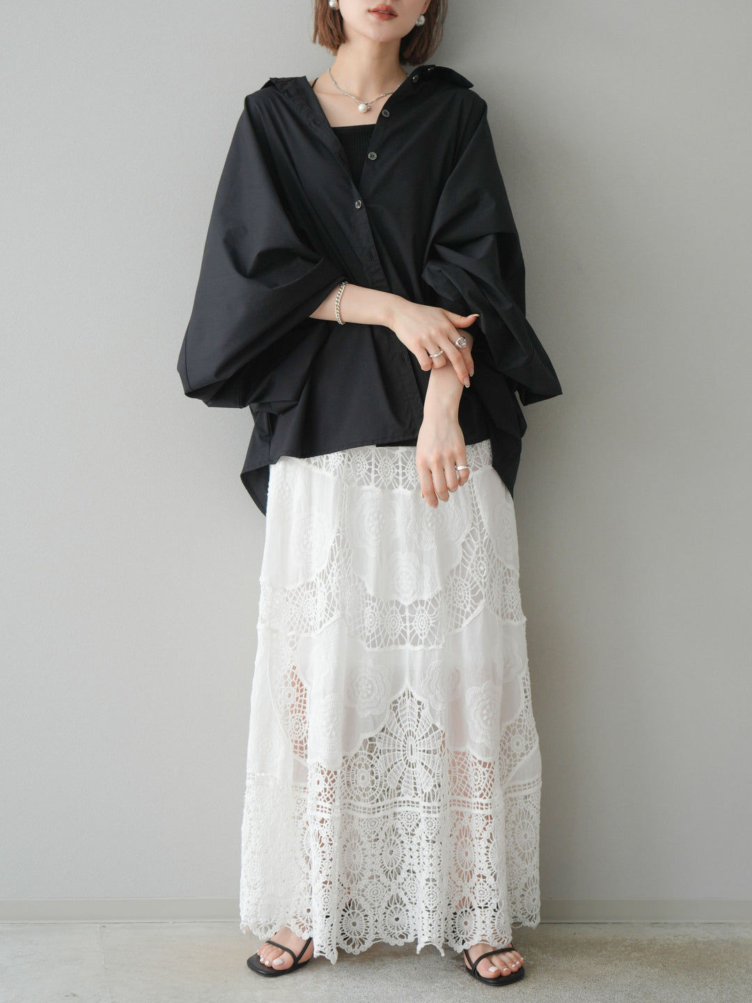 [預購] 鉤針長裙/白色