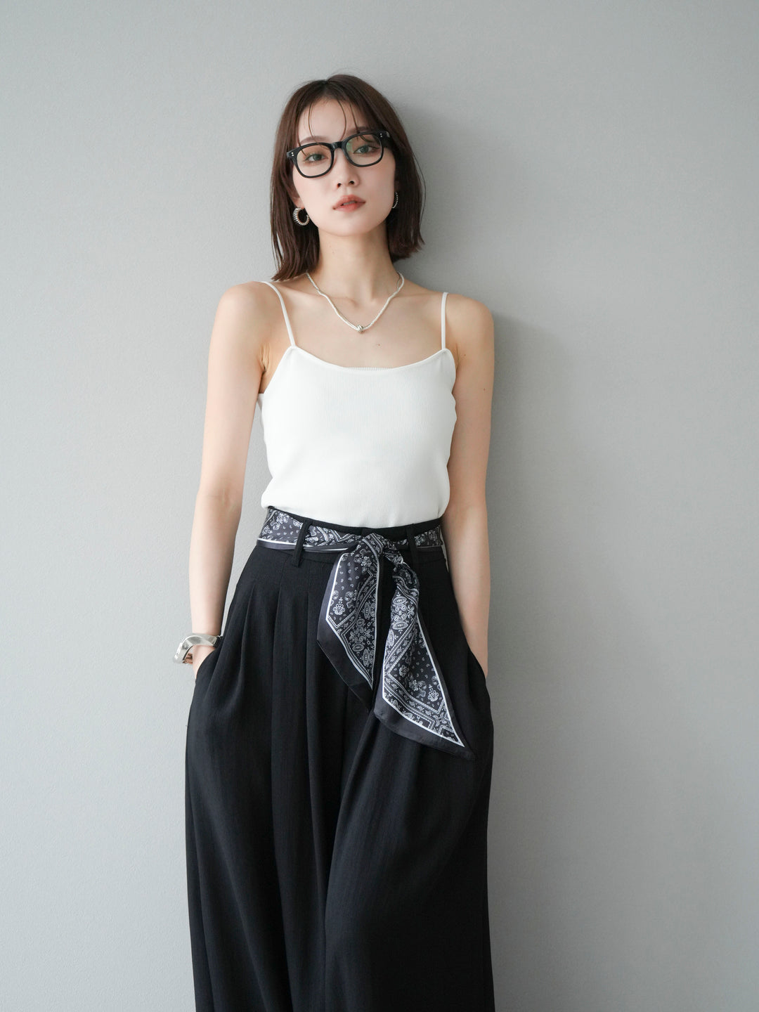 [予約]レーヨンニットキャミソール/オフ