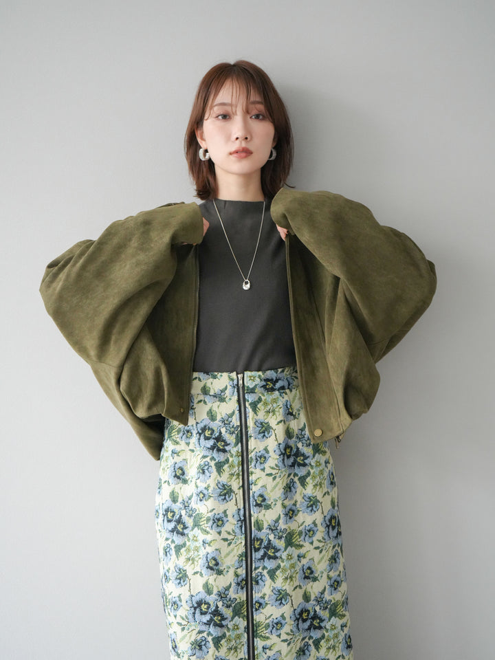 [予約]スウェードオーバーブルゾン/カーキ