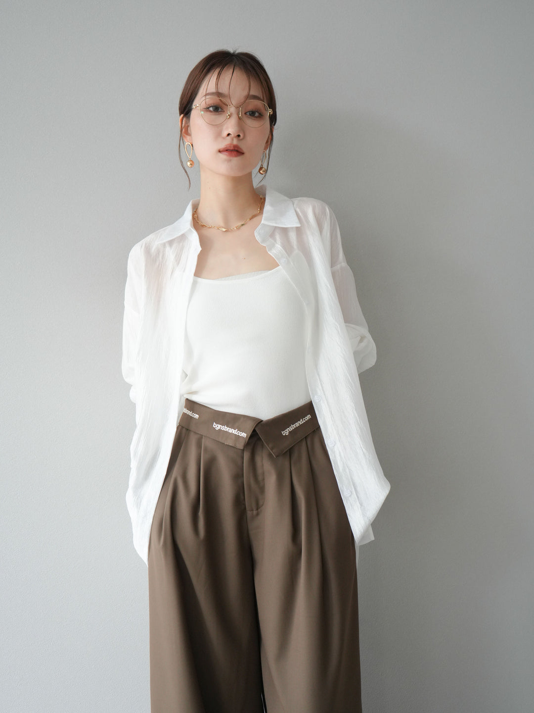 [予約]ワッシャーシャイニーシャツ/ホワイト