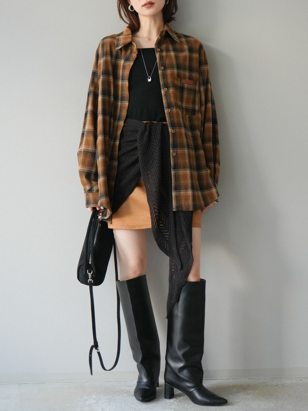 [予約]スエードペチパンツ付ミニスカート/ベージュ