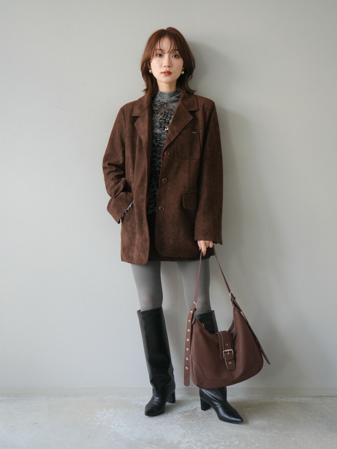 [SET]スエードジャケット＆ミニスカートSET UP(2set)