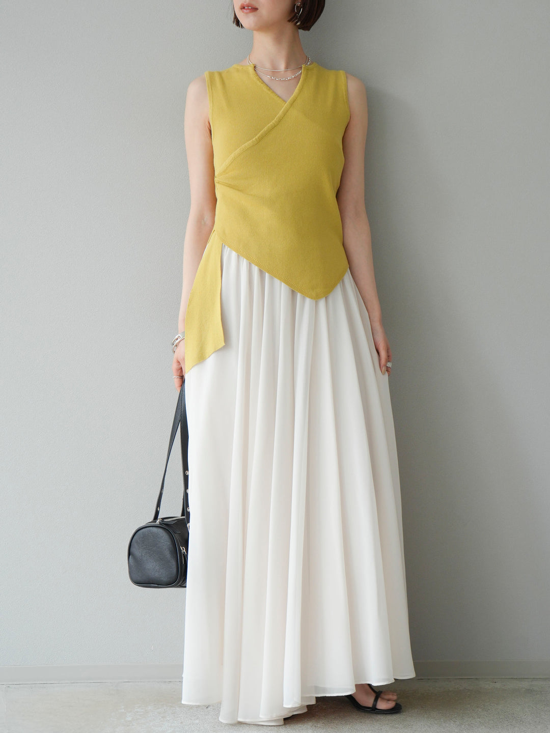 [予約]シフォンフレアスカート/アイボリー