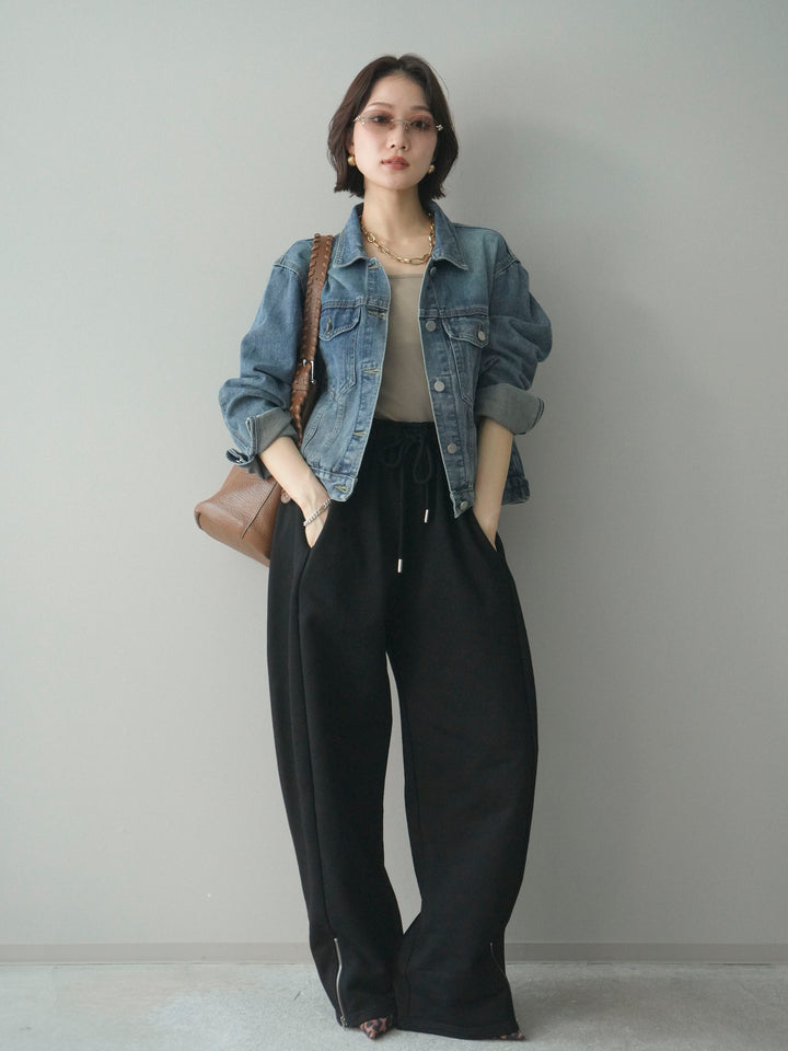 [予約]配色ステッチデニムジャケット/lightblue