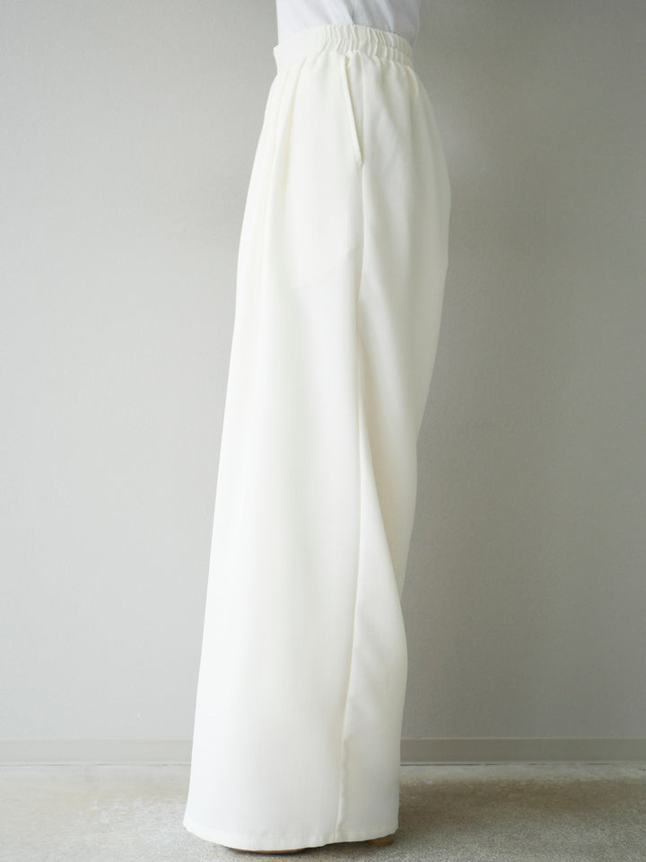 [予約]リネンライクイージーワイドパンツ/アイボリー