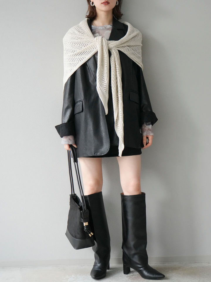 [予約]スエードペチパンツ付ミニスカート/ブラック