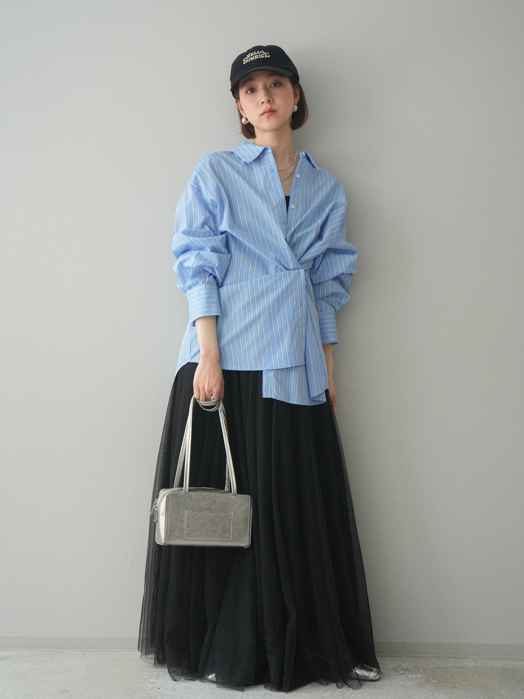 [SET]2wayルーズストライプシャツ+2wayルーズストライプシャツ(2set)