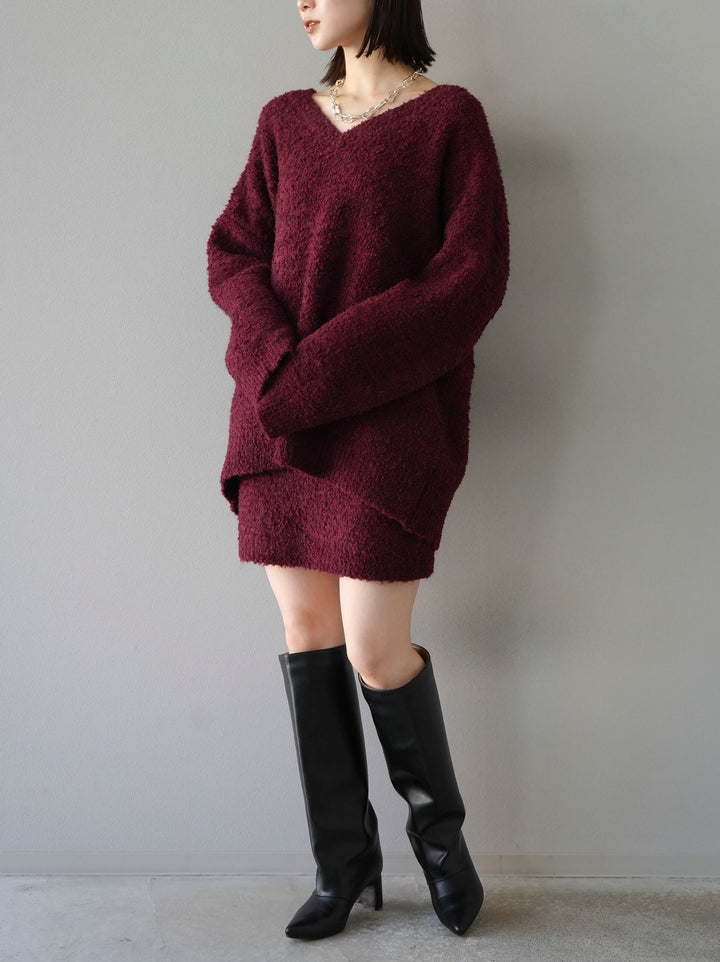 [SET] 橢圓針織衫 & 迷你裙 SET UP