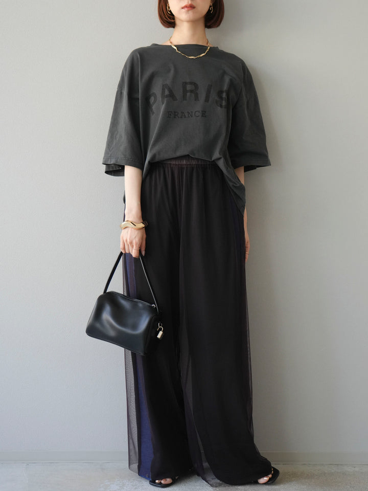 [予約]デニム切替2WAYデザインスウェットパンツ/ブラック