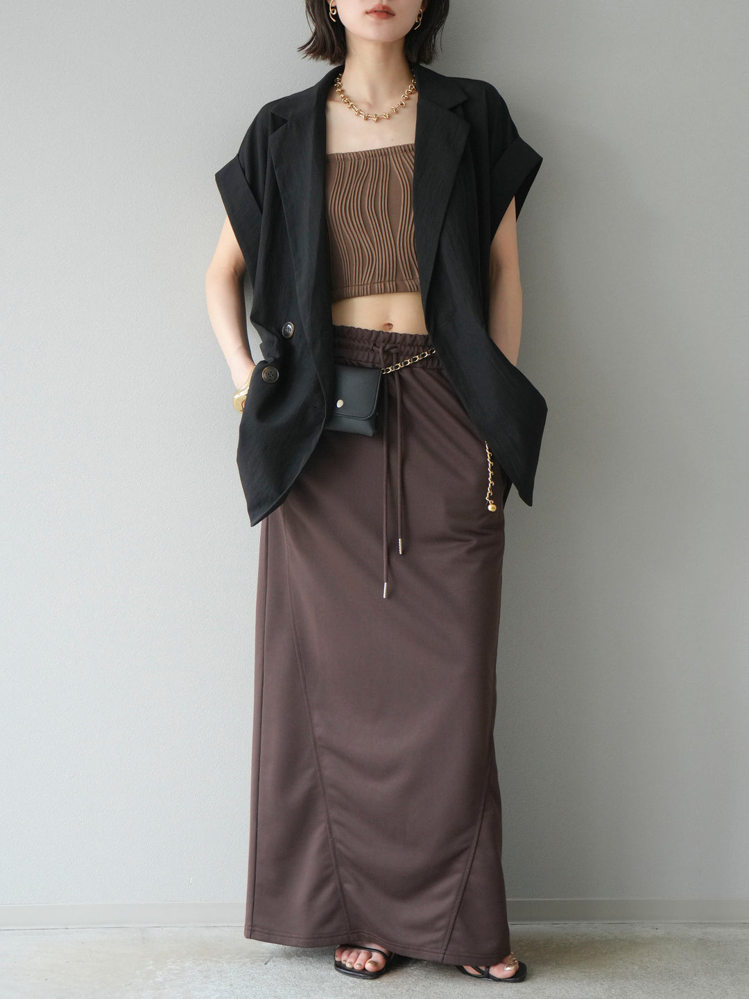 [SET] 毛衣長裙+毛衣長裙（2件套）