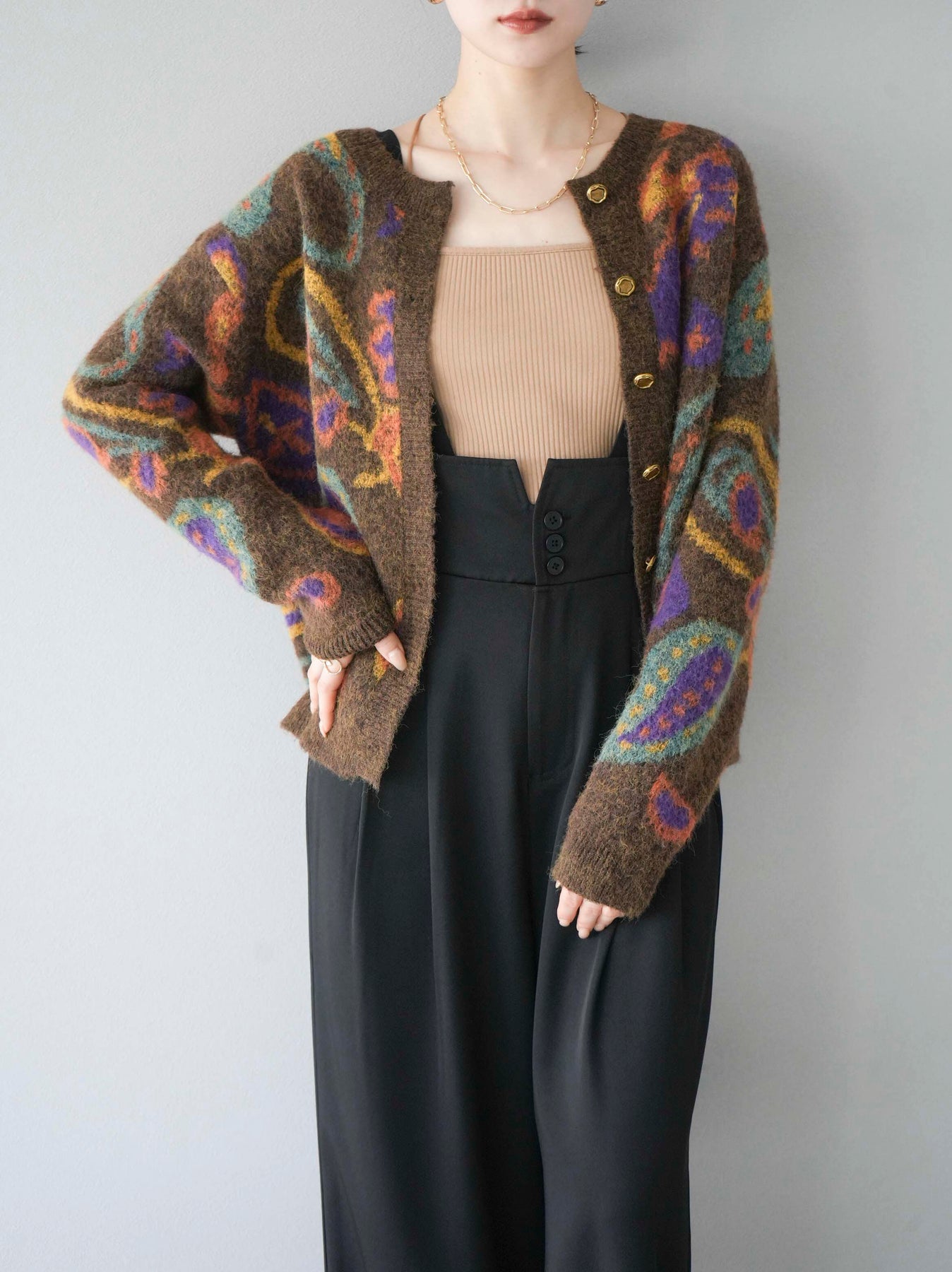 MLVINCE ペイズリー柄カーディガン L