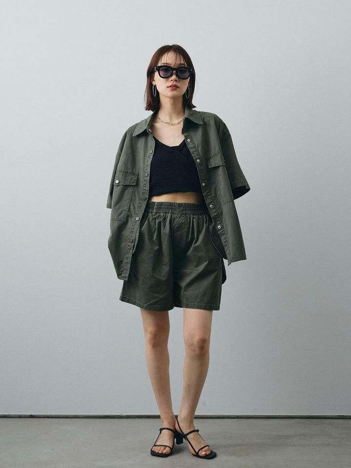 [SET]ミリタリーオーバーシャツ＆ハーフパンツSET UP+ミリタリーオーバーシャツ＆ハーフパンツSET UP(2set)