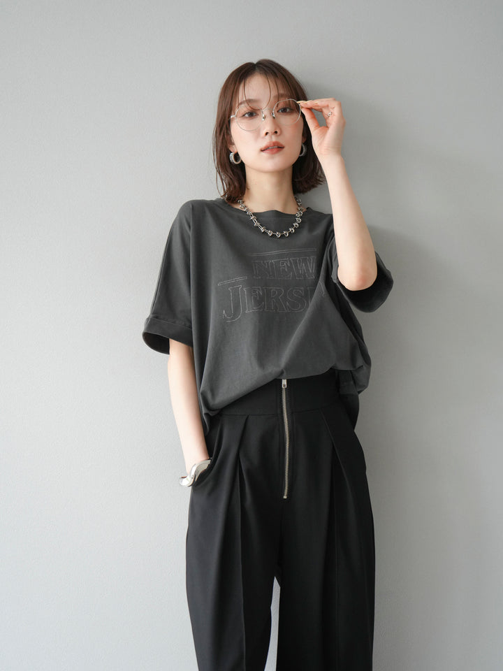 [予約]ビンテージロゴプリントTシャツ/チャコール