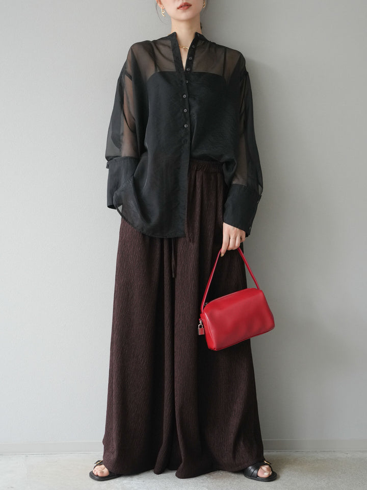 [SET] 柳條寬鬆褲 + 柳條寬鬆褲 (2set)