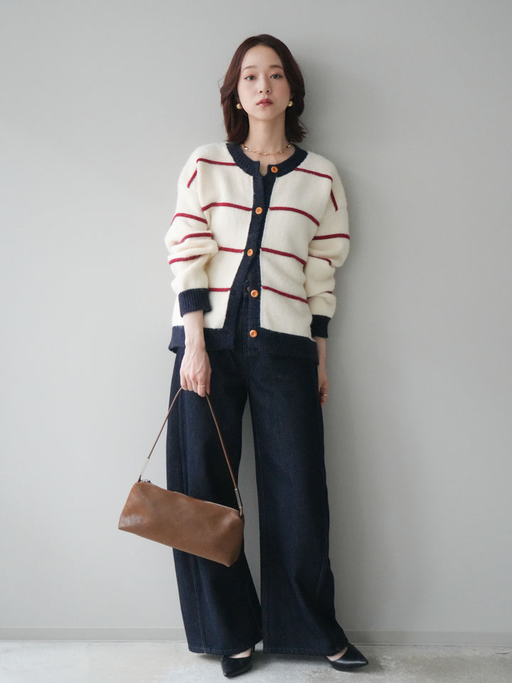 [予約]バレルレッグデニムパンツ/navy