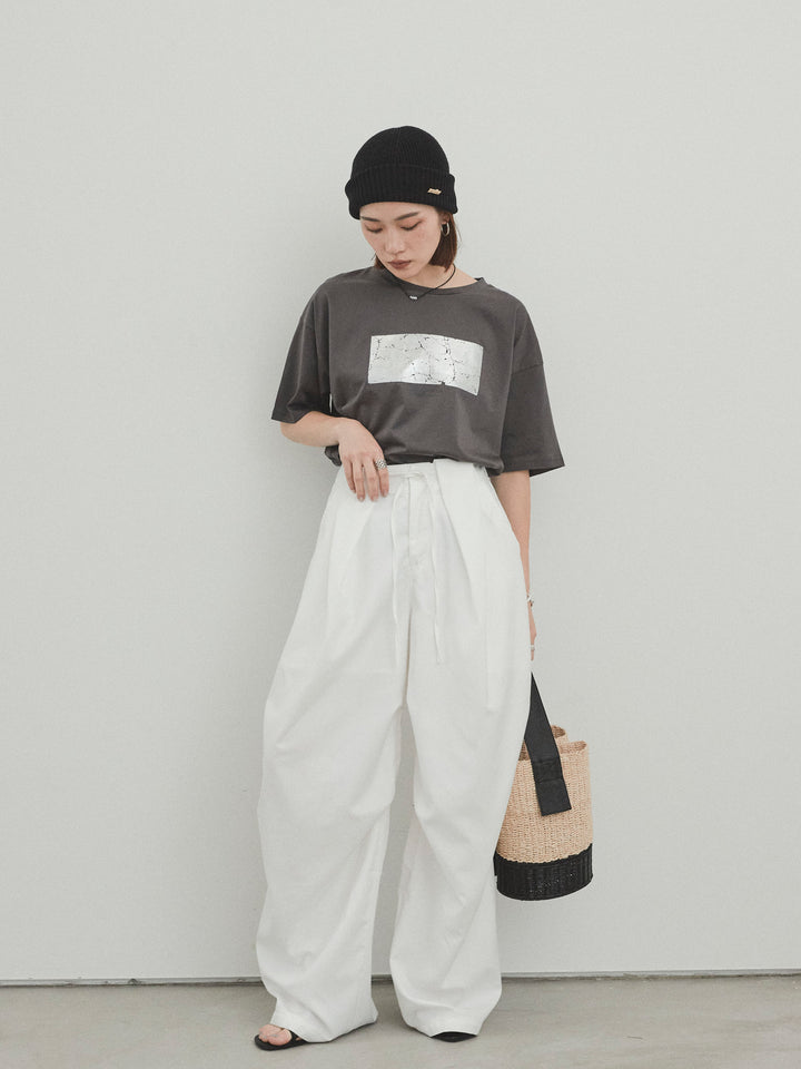 [預購] Design Loop 側邊褶褲/白色