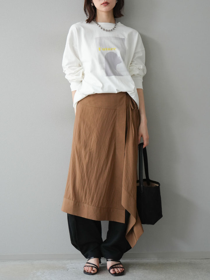[予約]アシンメトリーレイヤードスカート/ベージュ