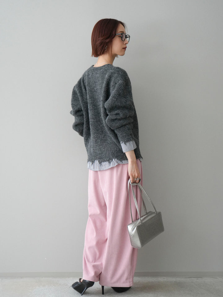 [予約]コーデュロイサイドタックコクーンパンツ/pink