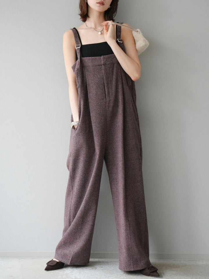 [予約]ツイードベアサロペット/オレンジ