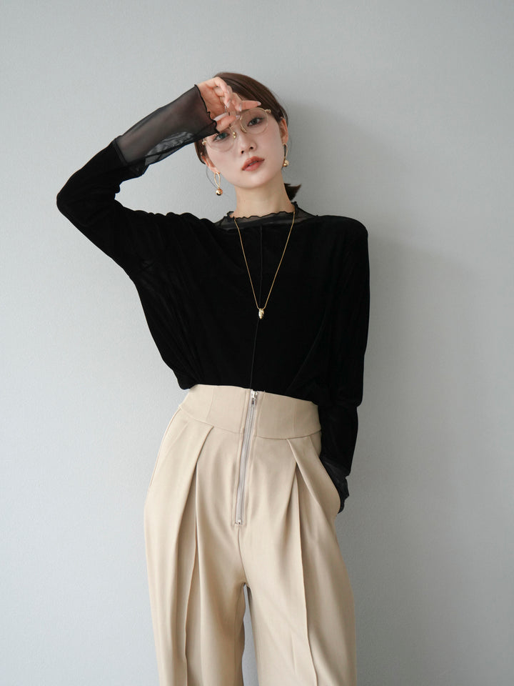 [SET]シアー切替ベロアトップス+シアー切替ベロアトップス(2set)