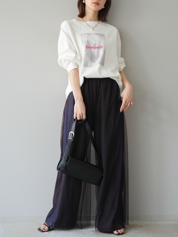 [予約]デニム切替2WAYデザインスウェットパンツ/ブラック