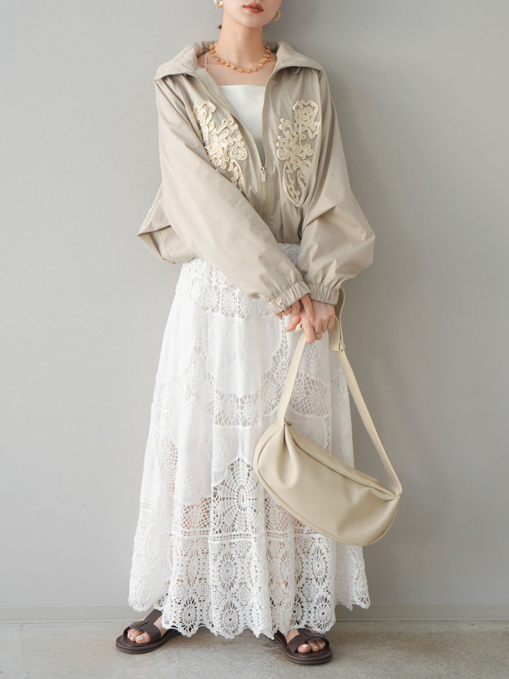 [預購] 鉤針長裙/白色