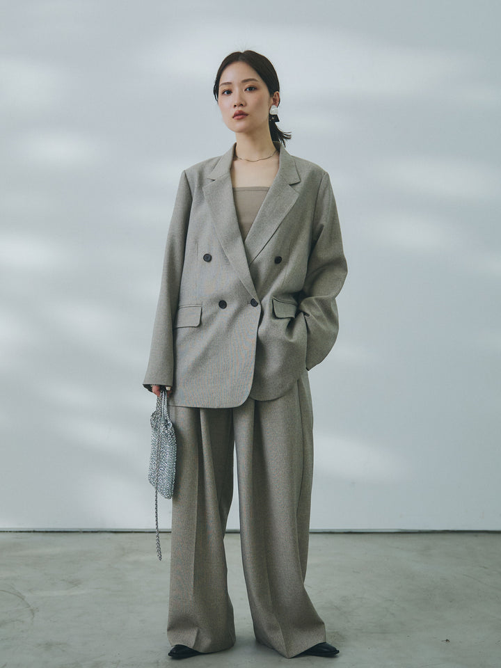 【Allure】[SET]杢調ライトテーラードジャケット+杢調ライトテーラードジャケット(2set)
