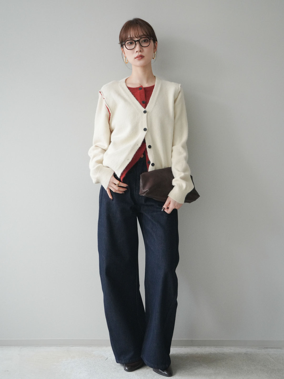 [予約]バレルレッグデニムパンツ/navy