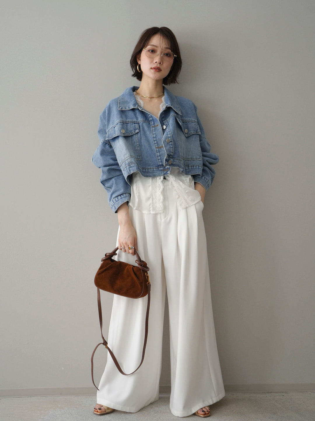 [予約]デニムショートシャツジャケット/blue