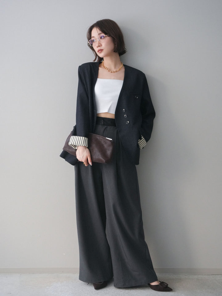 [SET]ノーカラージャケット+ノーカラージャケット(2set)