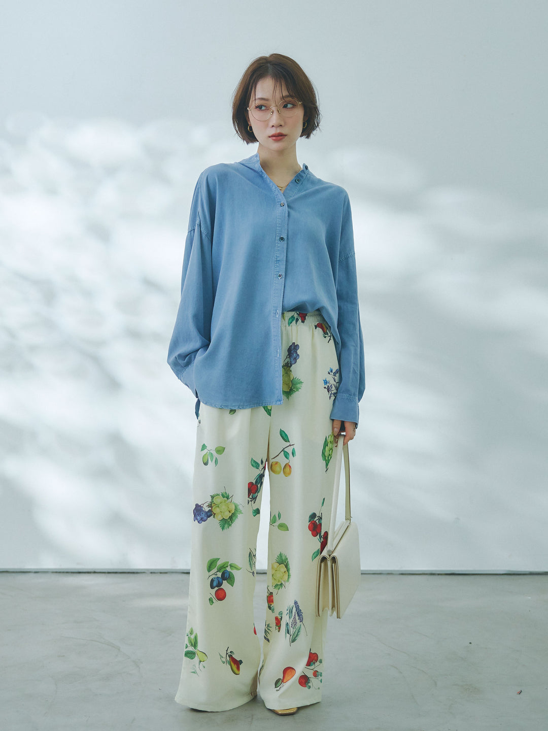 【Allure】[SET]テンセルデニムバックギャザーシャツ+テンセルデニムバックギャザーシャツ(2set)