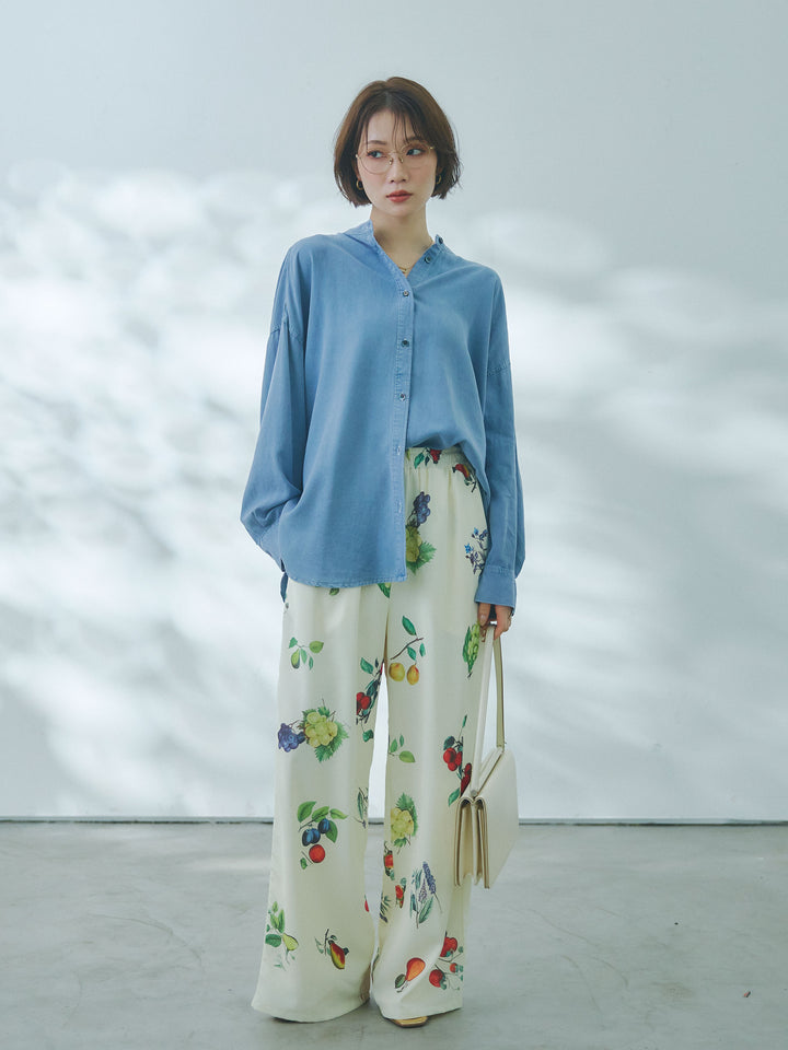 【Allure】[SET]テンセルデニムバックギャザーシャツ+テンセルデニムバックギャザーシャツ(2set)