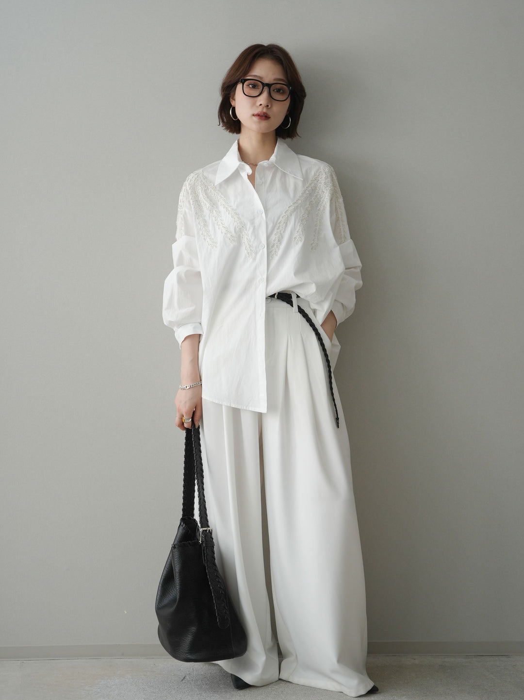 [SET]ビーズ刺繍デザインシャツ+選べるアクセセット(2set)