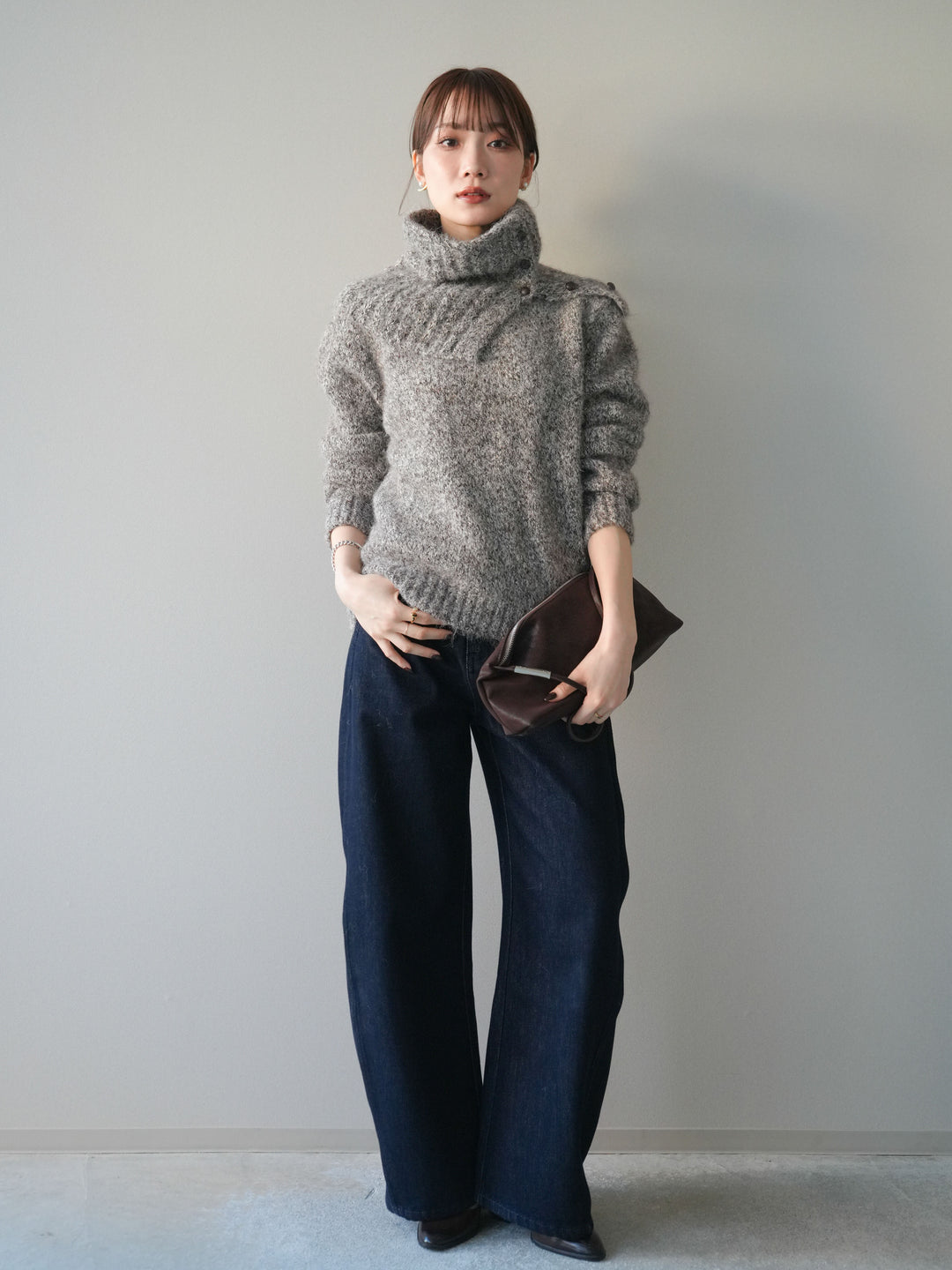 [予約]バレルレッグデニムパンツ/navy